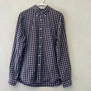 Brooks Brothers blue plaid long sleeve button down shirt Size M